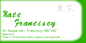 mate franciscy business card